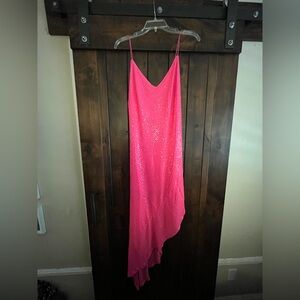 Elegant Pink Sequin Evening Dress